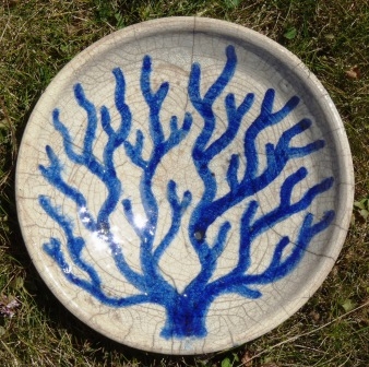Assiette motif arbre cobalt