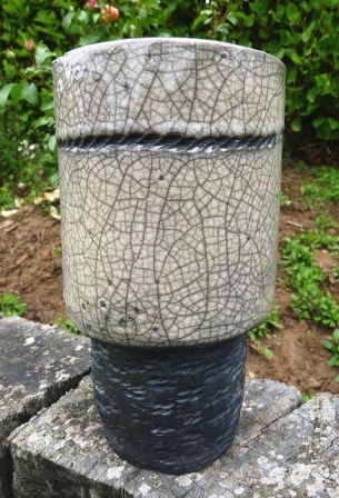 Vase raku à double fond