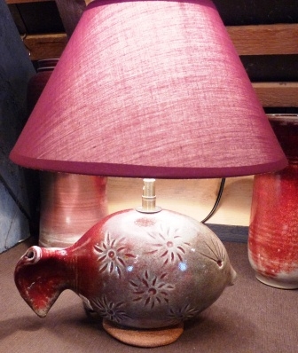 Lampe-poisson rouge de cuivre, par Dominique Genestout